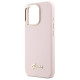 Guess iPhone 16 Pro Max Silicone Script Metal Logo and Frame Σκληρή Θήκη με Πλαίσιο Σιλικόνης - Pink - GUHCP16XSMBSLP