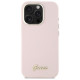 Guess iPhone 16 Pro Max Silicone Script Metal Logo and Frame Σκληρή Θήκη με Πλαίσιο Σιλικόνης - Pink - GUHCP16XSMBSLP