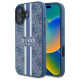 Guess iPhone 16 - 4G Printed Stripes - MagSafe Θήκη με Επένδυση Συνθετικού Δέρματος - Blue - GUHMP16SP4RPSB