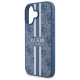 Guess iPhone 16 - 4G Printed Stripes - MagSafe Θήκη με Επένδυση Συνθετικού Δέρματος - Blue - GUHMP16SP4RPSB