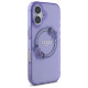 Guess iPhone 16 - IML Flowers Wreath - MagSafe Σκληρή Θήκη με Πλαίσιο Σιλικόνης - Purple - GUHMP16SHFWFCU