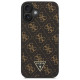 Guess iPhone 16 - New 4G Triangle - Θήκη με Επένδυση Συνθετικού Δέρματος - Black - GUHCP16SPG4GPK