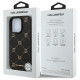 Karl Lagerfeld iPhone 16 Pro - Karl Head - MagSafe Σκληρή Θήκη με Επένδυση Συνθετικού Δέρματος και Πλαίσιο Σιλικόνης - Black - KLHMP16LPGKHPHK