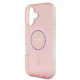 Guess iPhone 16 Plus - IML Rhinestones - MagSafe Σκληρή Θήκη με Πλαίσιο Σιλικόνης - Pink - GUHMP16MPFTDTEP