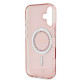 Guess iPhone 16 Plus - IML Rhinestones - MagSafe Σκληρή Θήκη με Πλαίσιο Σιλικόνης - Pink - GUHMP16MPFTDTEP