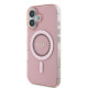 Guess iPhone 16 Plus - IML Rhinestones - MagSafe Σκληρή Θήκη με Πλαίσιο Σιλικόνης - Pink - GUHMP16MPFTDTEP