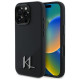 Karl Lagerfeld iPhone 16 Pro - Silicone Shadow Metal Initial - MagSafe Θήκη Σιλικόνης - Black - KLHMP16LSCMKMPCK