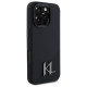 Karl Lagerfeld iPhone 16 Pro - Silicone Shadow Metal Initial - MagSafe Θήκη Σιλικόνης - Black - KLHMP16LSCMKMPCK