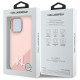 Karl Lagerfeld iPhone 16 Pro - Silicone Shadow Metal Initial - MagSafe Θήκη Σιλικόνης - Pink - KLHMP16LSCMKMPCP