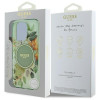 Guess iPhone 16 Pro - IML Flower and Tonal Circle - MagSafe Σκληρή Θήκη με Πλαίσιο Σιλικόνης - Green - GUHMP16LHFWBDCEN