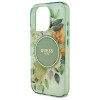 Guess iPhone 16 Pro - IML Flower and Tonal Circle - MagSafe Σκληρή Θήκη με Πλαίσιο Σιλικόνης - Green - GUHMP16LHFWBDCEN