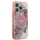 Guess iPhone 16 Pro - IML Flower and Tonal Circle - MagSafe Σκληρή Θήκη με Πλαίσιο Σιλικόνης - Pink - GUHMP16SHFWBDCEP