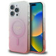 Guess iPhone 16 Pro - IML Glitter Gradient - Magsafe Σκληρή Θήκη με Πλαίσιο Σιλικόνης - Pink - GUHMP16LHGRCELP