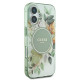 Guess iPhone 16 Plus - IML Flower and Tonal Circle - MagSafe Σκληρή Θήκη με Πλαίσιο Σιλικόνης - Green - GUHMP16MHFWBDCEN