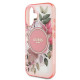 Guess iPhone 16 Plus - IML Flower and Tonal Circle - MagSafe Σκληρή Θήκη με Πλαίσιο Σιλικόνης - Pink - GUHMP16MHFWBDCEP