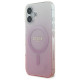 Guess iPhone 16 Plus - IML Glitter Gradient - Magsafe Σκληρή Θήκη με Πλαίσιο Σιλικόνης - Pink - GUHMP16MHGRCELP