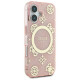 Guess iPhone 16 - IML Peony On 4G Background - MagSafe Θήκη με Επένδυση Συνθετικού Δέρματος - Pink - GUHMP16SH4PYEEP