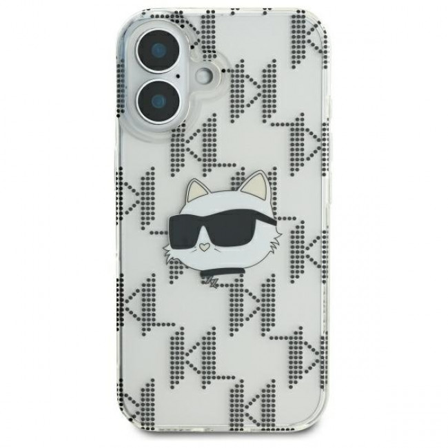 Karl Lagerfeld iPhone 16 - IML Choupette Head Electroplated Σκληρή Θήκη με Πλαίσιο Σιλικόνης - Διάφανη - KLHCP16SHKLPCHT