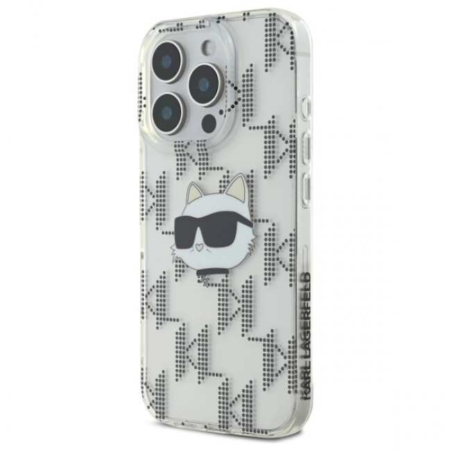 Karl Lagerfeld iPhone 16 Pro Max - IML Choupette Head Electroplated Σκληρή Θήκη με Πλαίσιο Σιλικόνης - Διάφανη - KLHCP16XHKLPCHT