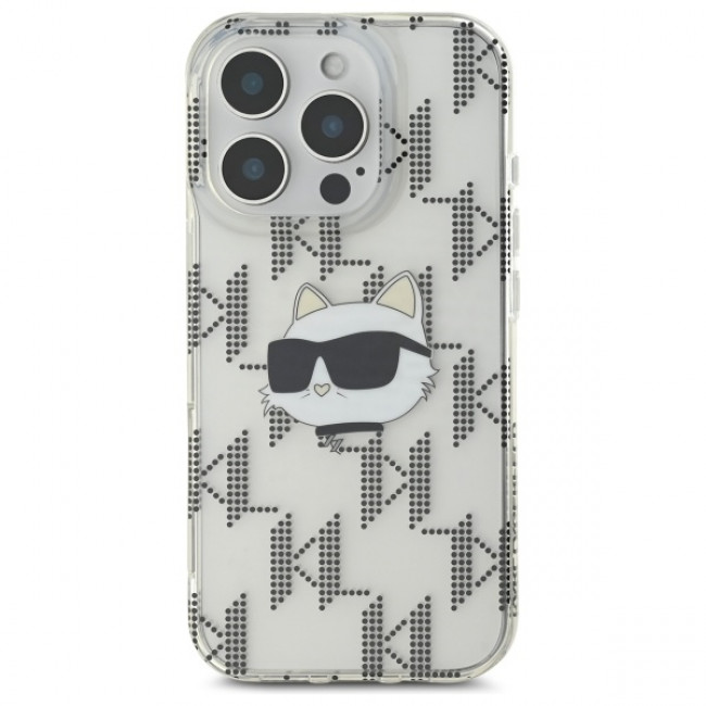 Karl Lagerfeld iPhone 16 Pro Max - IML Choupette Head Electroplated Σκληρή Θήκη με Πλαίσιο Σιλικόνης - Διάφανη - KLHCP16XHKLPCHT