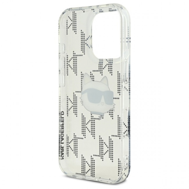 Karl Lagerfeld iPhone 16 Pro Max - IML Choupette Head Electroplated Σκληρή Θήκη με Πλαίσιο Σιλικόνης - Διάφανη - KLHCP16XHKLPCHT