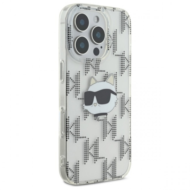 Karl Lagerfeld iPhone 16 Pro Max - IML Choupette Head Electroplated Σκληρή Θήκη με Πλαίσιο Σιλικόνης - Διάφανη - KLHCP16XHKLPCHT