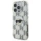 Karl Lagerfeld iPhone 16 Pro Max - IML Karl Head Electroplated Σκληρή Θήκη με Πλαίσιο Σιλικόνης - Διάφανη - KLHCP16XHKLPKHT