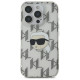 Karl Lagerfeld iPhone 16 Pro Max - IML Karl Head Electroplated Σκληρή Θήκη με Πλαίσιο Σιλικόνης - Διάφανη - KLHCP16XHKLPKHT