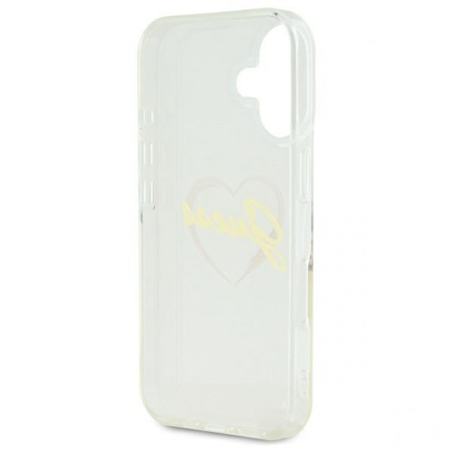 Guess iPhone 16 Plus - IML Heart - MagSafe Σκληρή Θήκη με Πλαίσιο Σιλικόνης - Διάφανη - GUHCP16MHCHGSPT