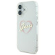 Guess iPhone 16 Plus - IML Heart - MagSafe Σκληρή Θήκη με Πλαίσιο Σιλικόνης - Διάφανη - GUHCP16MHCHGSPT