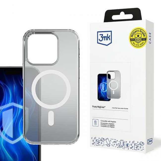 3MK iPhone 16 Pro Max Frosty MagCase Θήκη Σιλικόνης TPU με MagSafe - White