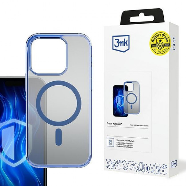 3MK iPhone 16 Pro Frosty MagCase Θήκη Σιλικόνης TPU με MagSafe - Blue