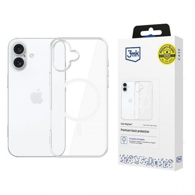 3MK iPhone 16 Clear MagCase Θήκη Σιλικόνης TPU με MagSafe - Διάφανη