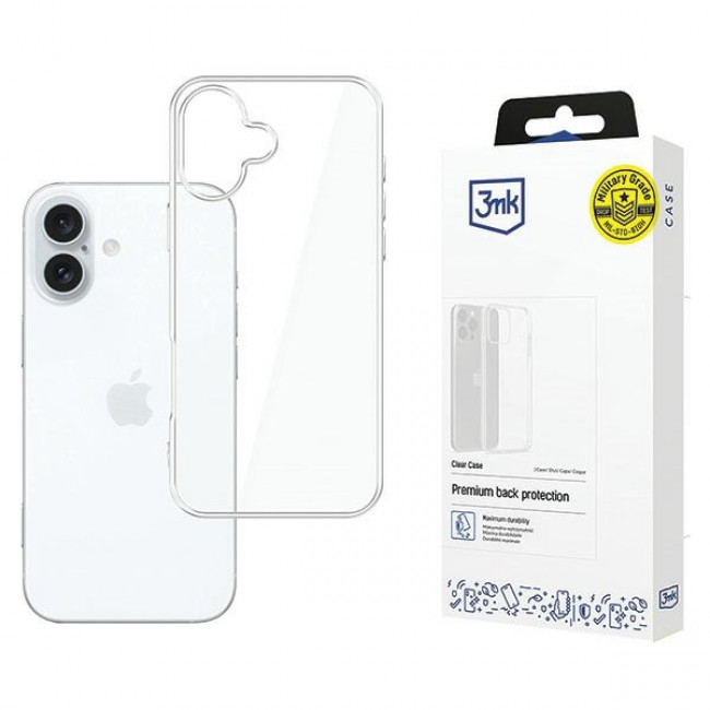 3MK iPhone 16 Plus Clear Case Θήκη Σιλικόνης TPU - Διάφανη