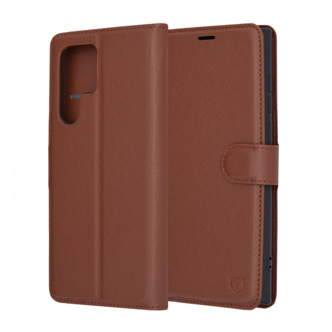 Techsuit Samsung Galaxy S22 Ultra - Leather Folio - Θήκη Πορτοφόλι από Δερματίνη με Stand - Brown