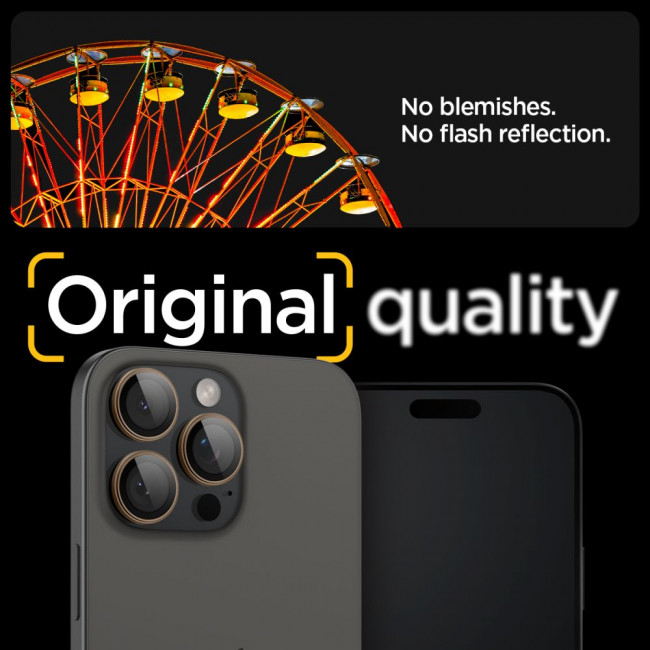 Spigen iPhone 16 Pro / iPhone 16 Pro Max Optik Pro Glas.TR EZ Fit Αντιχαρακτικό Γυαλί για την Κάμερα - 2 Τεμάχια - Desert Titanium