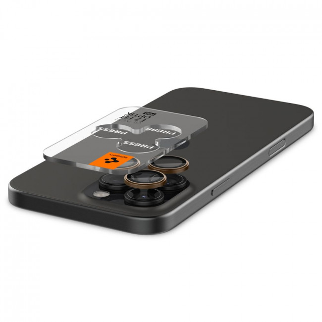 Spigen iPhone 16 Pro / iPhone 16 Pro Max Optik Pro Glas.TR EZ Fit Αντιχαρακτικό Γυαλί για την Κάμερα - 2 Τεμάχια - Desert Titanium