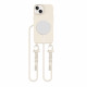 Tech-Protect iPhone 15 MagNecklace - MagSafe Θήκη Σιλικόνης TPU με Pυθμιζόμενο Αποσπώμενο Κορδόνι - Cosmic Latte