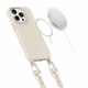 Tech-Protect iPhone 15 Pro MagNecklace - MagSafe Θήκη Σιλικόνης TPU με Pυθμιζόμενο Αποσπώμενο Κορδόνι - Cosmic Latte