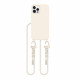 Tech-Protect iPhone 12 / iPhone 12 Pro MagNecklace - MagSafe Θήκη Σιλικόνης TPU με Pυθμιζόμενο Αποσπώμενο Κορδόνι - Cosmic Latte