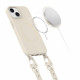 Tech-Protect iPhone 13 MagNecklace - MagSafe Θήκη Σιλικόνης TPU με Pυθμιζόμενο Αποσπώμενο Κορδόνι - Cosmic Latte