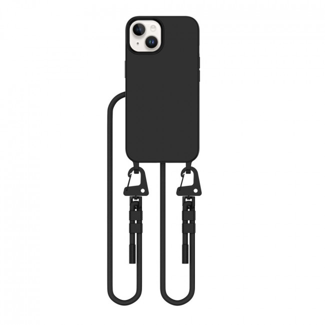 Tech-Protect iPhone 14 MagNecklace - MagSafe Θήκη Σιλικόνης TPU με Pυθμιζόμενο Αποσπώμενο Κορδόνι - Black