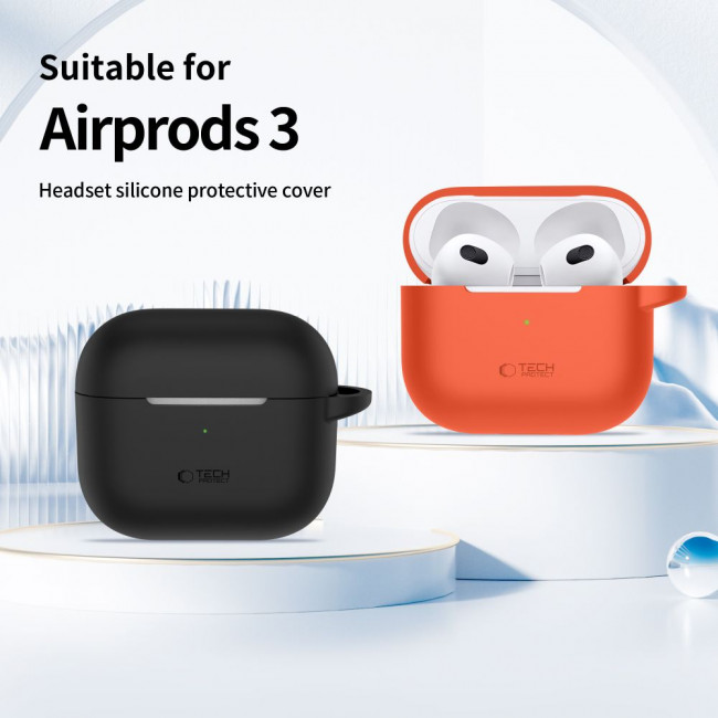 TECH-PROTECT AirPods 3 Θήκη Σιλικόνης - Silicone Hook - Black