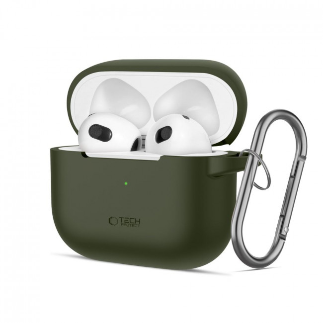 TECH-PROTECT AirPods 3 Θήκη Σιλικόνης - Silicone Hook - Olive Green