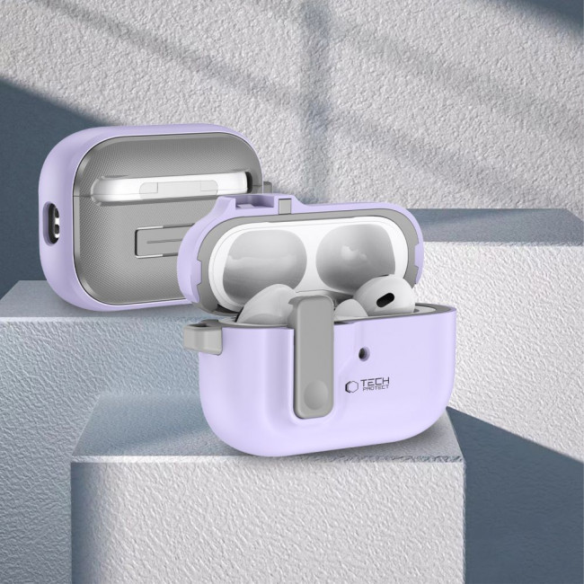 TECH-PROTECT AirPods Pro 1 / 2 Θήκη από Σκληρό Πλαστικό - Slim Hook - Lavender