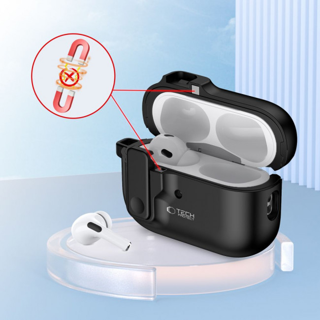 TECH-PROTECT AirPods Pro 1 / 2 Θήκη από Σκληρό Πλαστικ΄΄ο - Slim Hook - Black