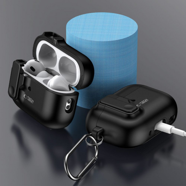 TECH-PROTECT AirPods Pro 1 / 2 Θήκη από Σκληρό Πλαστικ΄΄ο - Slim Hook - Black