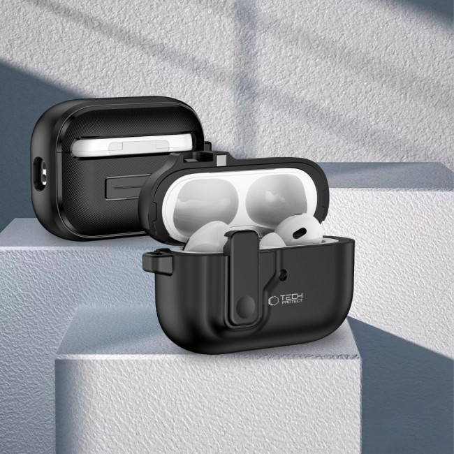 TECH-PROTECT AirPods Pro 1 / 2 Θήκη από Σκληρό Πλαστικ΄΄ο - Slim Hook - Black