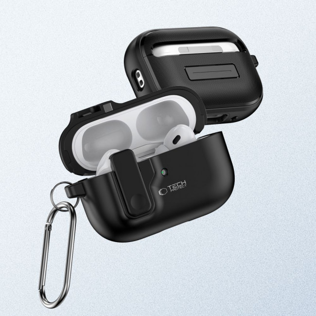 TECH-PROTECT AirPods Pro 1 / 2 Θήκη από Σκληρό Πλαστικ΄΄ο - Slim Hook - Black