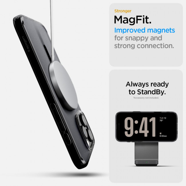 Spigen iPhone 16 Pro Ultra Hybrid T Mag Σκληρή Θήκη με Πλαίσιο Σιλικόνης με MagSafe - Frost Black